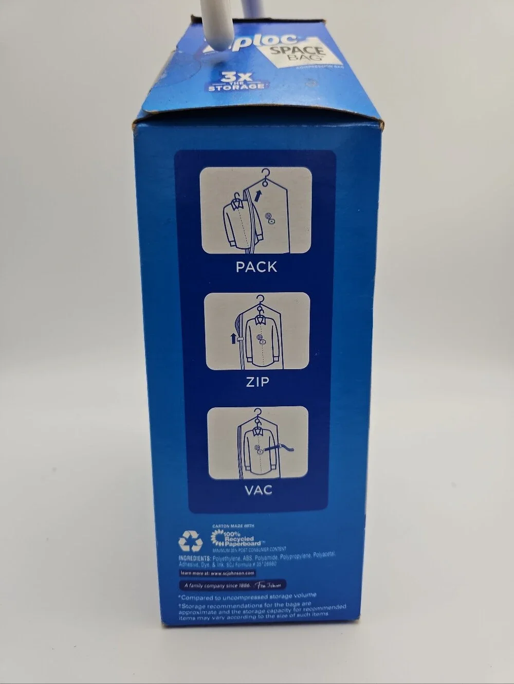 ZIPLOC Vacuum Seal Hanging Space Bag, 3x the Storage 5 Jackets